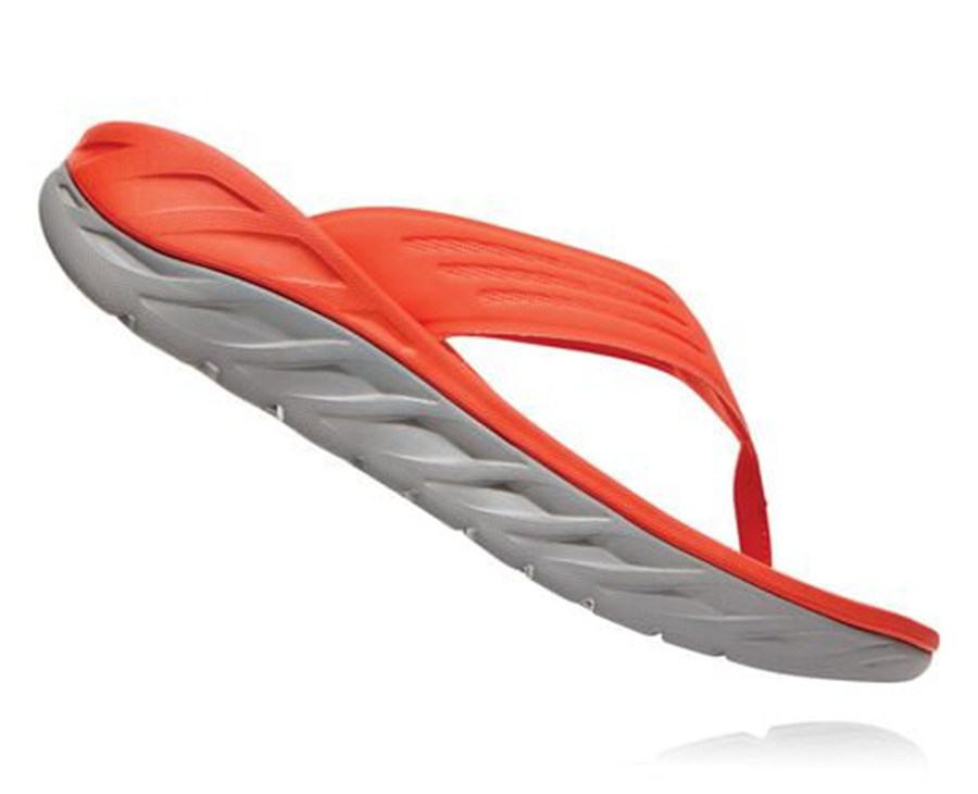 Hoka Australia One One ORA Recovery Flip - Mens Sandals Red - FAEPZ-0547